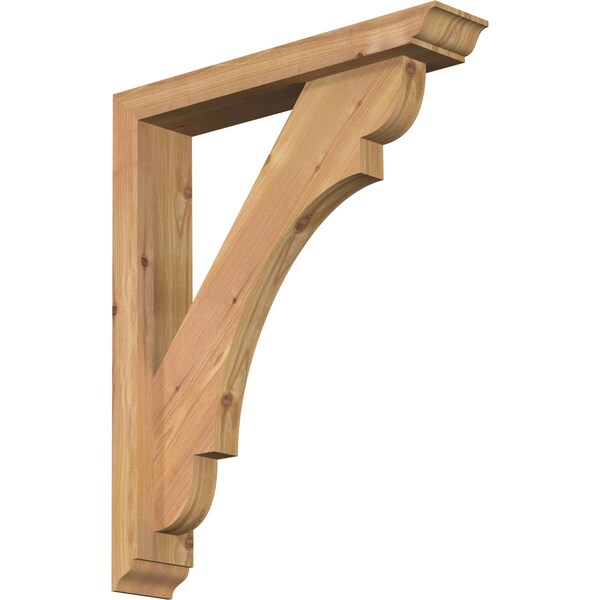 Ekena Millwork Olympic Traditional Smooth Bracket w/ Offset Brace, Western Red Cedar, 3 1/2"W x 18"D x 22"H BKT0402X18X22OLY01SWR - main